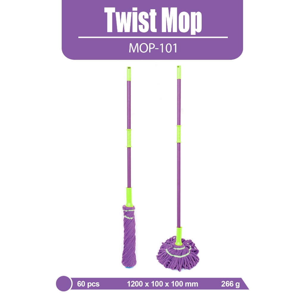Alat Pel Lantai Putar Twist Mop Daya Serap Kuat - Gambar 4