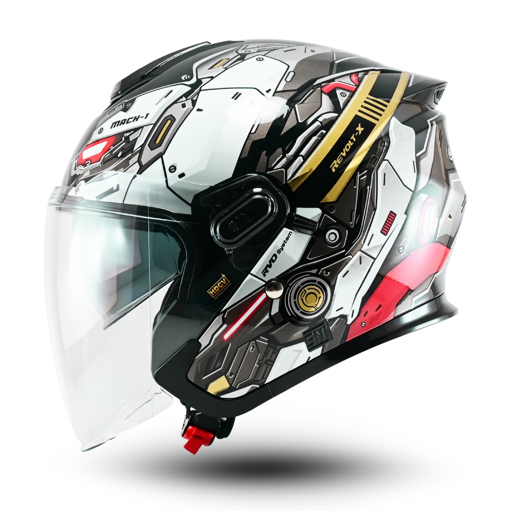 Helm Half Face Double Visor Helm Rsix REVOLT X Motif GS Elite Terbaru Premium SNI - Gambar 2