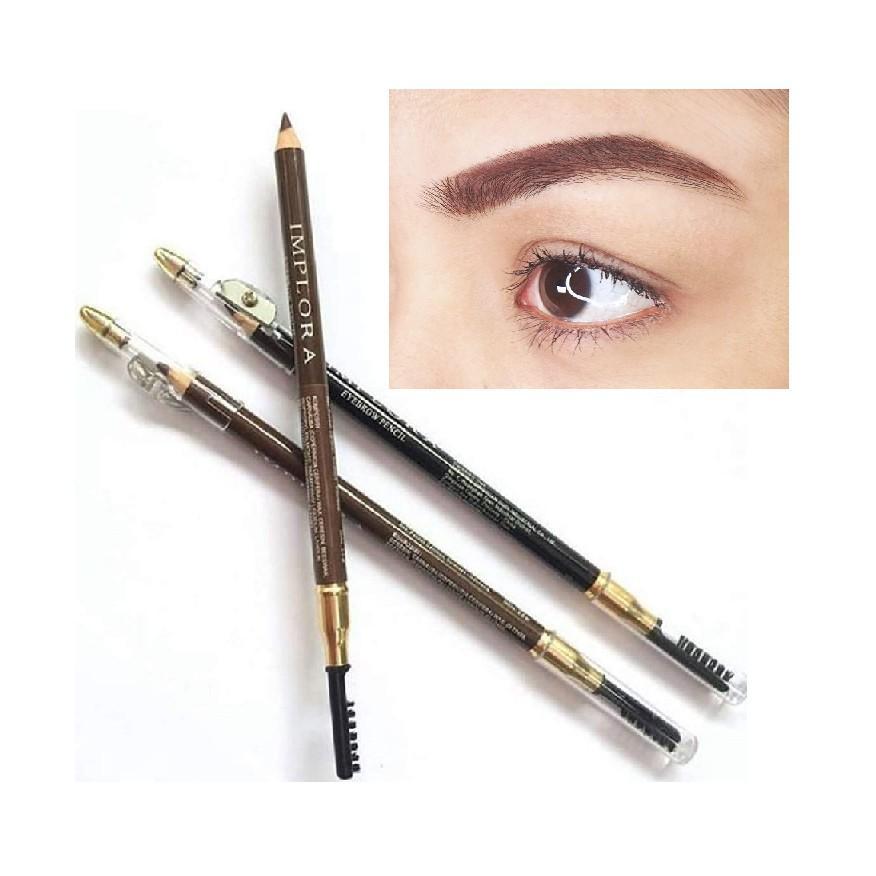 IMPLORA Eye Brow Pencil 2 IN 1 ( PENSIL + SERUTAN + SIKAT )- Brown / Merah Jingga Official - Gambar 3