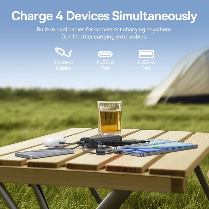 Baseus 67W EnerFill FC41 Digital Display Power Bank with Dual Built-in USB-C Cables 10000mAh - Gambar 4