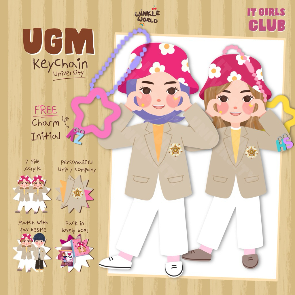 GANTUNGAN Keychain It Girls Gadjah Mada University Package UGM Series ...