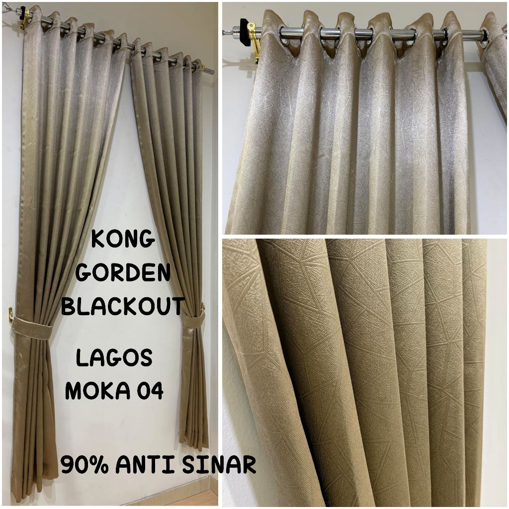 KONG GORDEN BLACKOUT 100% dan 90% EMBOS PREMIUM GORDENG HORDENG TIRAI GORDYN - Gambar 4