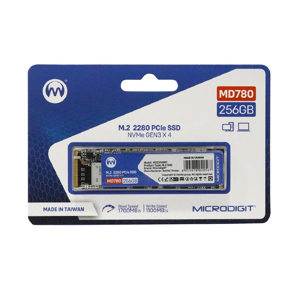 SSD NVME M.2 2280 MICRODIGIT 256GB SSD NVME PCIE GEN 3X4 UP TO 2000Mbps ...