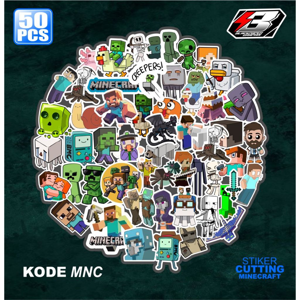 50pcs Viral Minecraft Stickers Pack Already Cut Viral Cool (Mrs ...