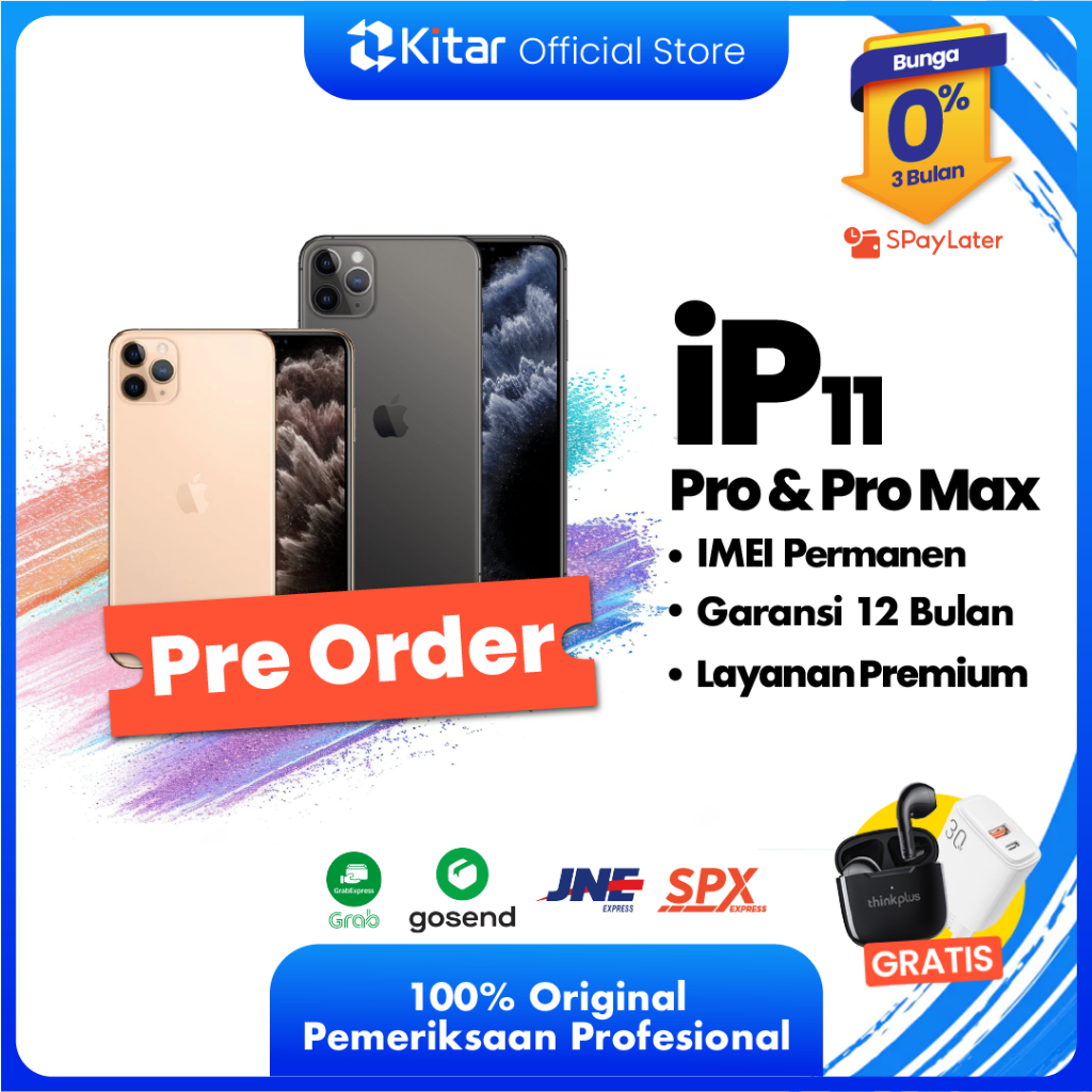 EX IBOX iPhone 11 Pro & 11 Pro Max IMEI Permanen Garansi 12 Bln 100% Original Second iPhone FULLSET 64GB 256GB 512GB 1TB