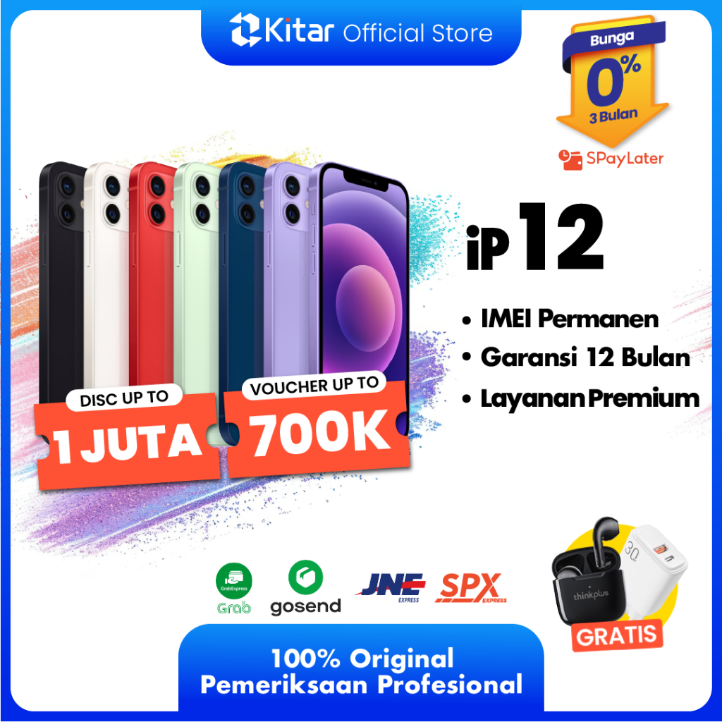 [Kondisi Minus, Harga Lebih Murah] iPhone 12 ex iBox Beacukai IMEI Permanen Garansi 12 Bln 100% Original 64GB 128GB 256GB