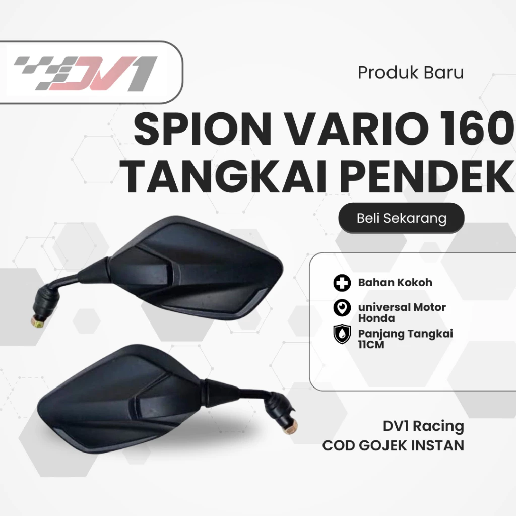 Spion Semua Motor Honda Vario PCX Click Tangkai Pendek 11CM Universal Semua Motor Honda Vario Beat PCX Supra Dll