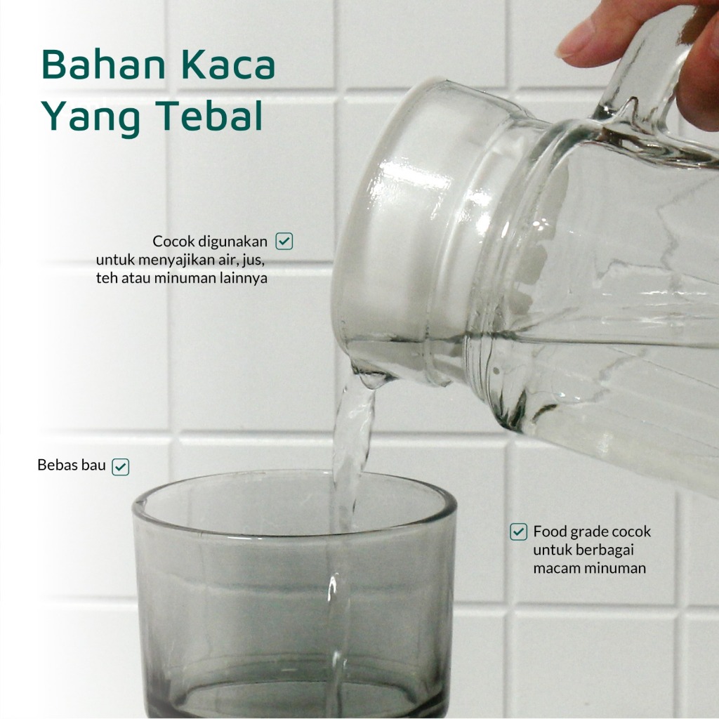 Teko Kaca Wadah Minuman Glass Jug 1100 ml Pitcher Kaca - Gambar 3