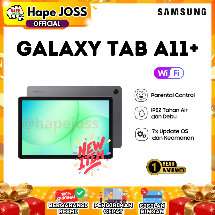 Samsung Galaxy Tab A11+ Wifi 6/128GB 11inch Garansi Resmi