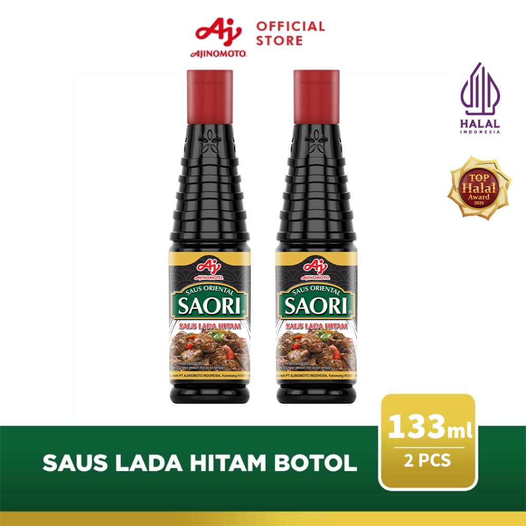 SAORIÂ® Saus Lada Hitam 133ML 2pcs Pedas Gurih