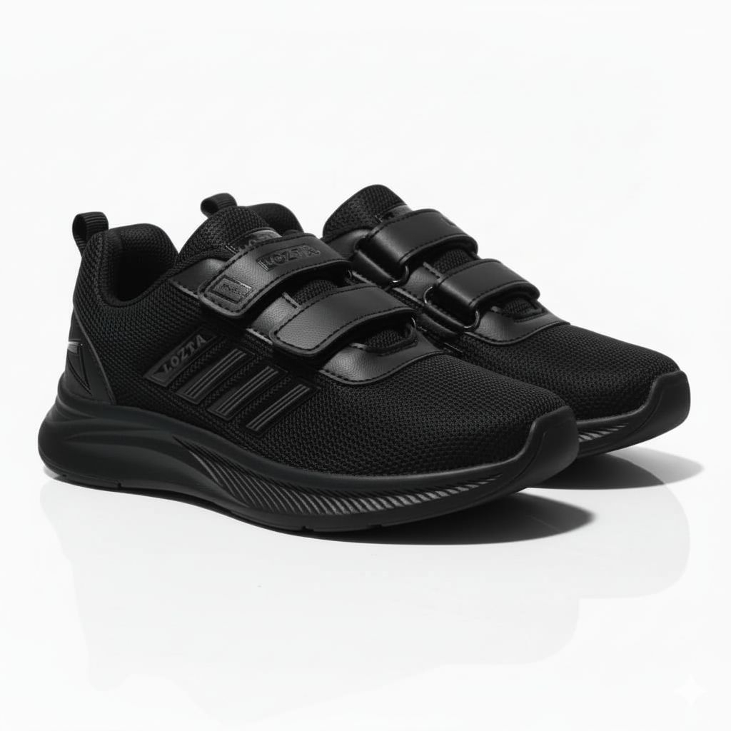 LOZTA Sepatu Anak Terbaru Sepatu Sekolah Black White 01 Series