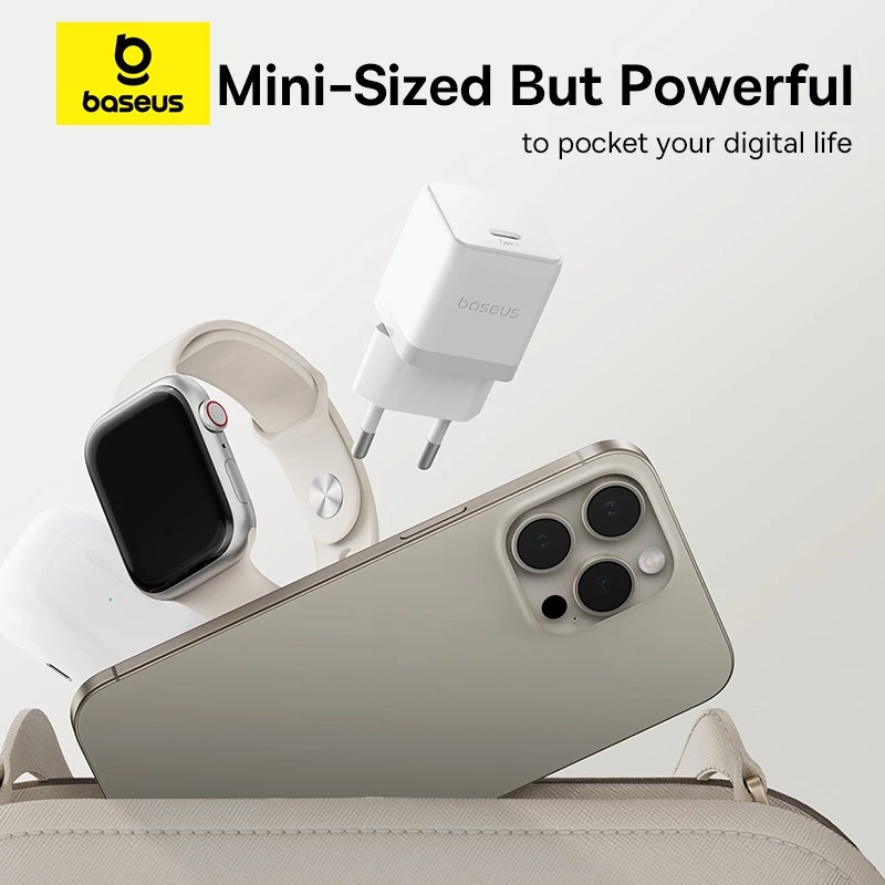 Baseus Palm Series 30W Mini Fast Charger Type-C Charger for ip 16 15 14 PD3.0 QC3.0 Fast Charging Over Temperature Protection - Gambar 2