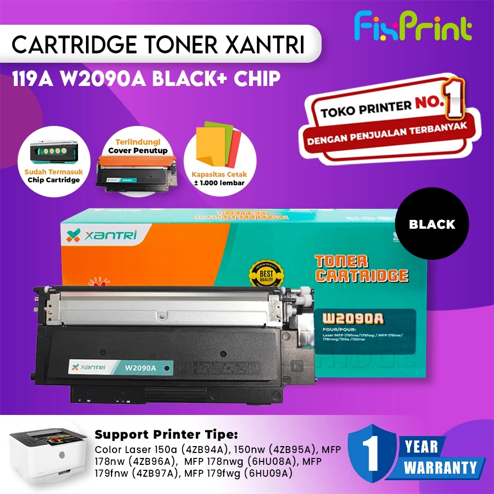FixPrint Cartridge Toner Xantri 119A CHIP Compatible For Printer HP 150a 150nw 178nw 179nw 179fnw Premium Grade Xantri