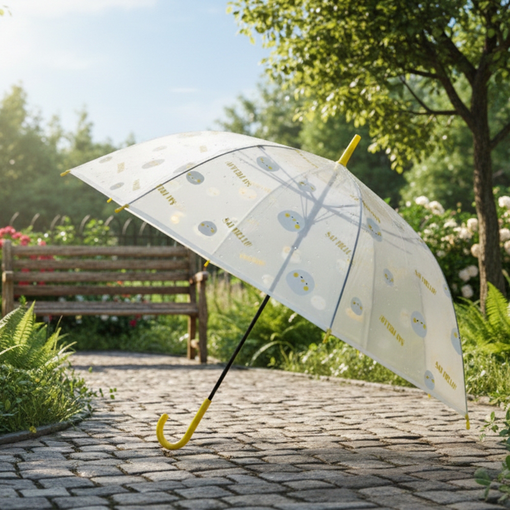 Payung Lipat Tongkat Motif Boneka Umbrella Bahan PVC - Gambar 4