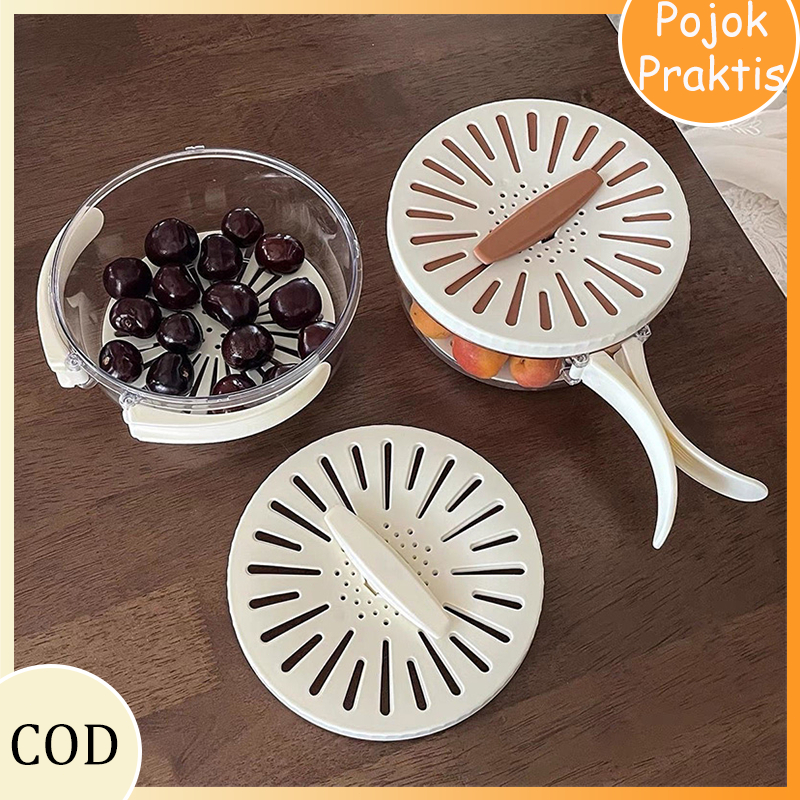 2 in 1 Round Fruit and Vegetable Strainer Drainer & Storage Container ...