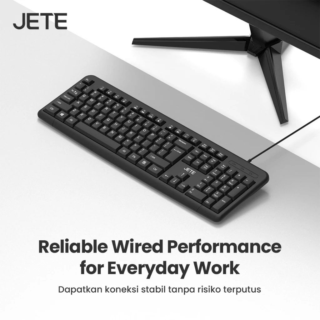 Keyboard JETE KB101 Keyboard Kabel Office kantor Wired USB Cable Keyboard Numlock Laptop Windows For Macbook - Gambar 3