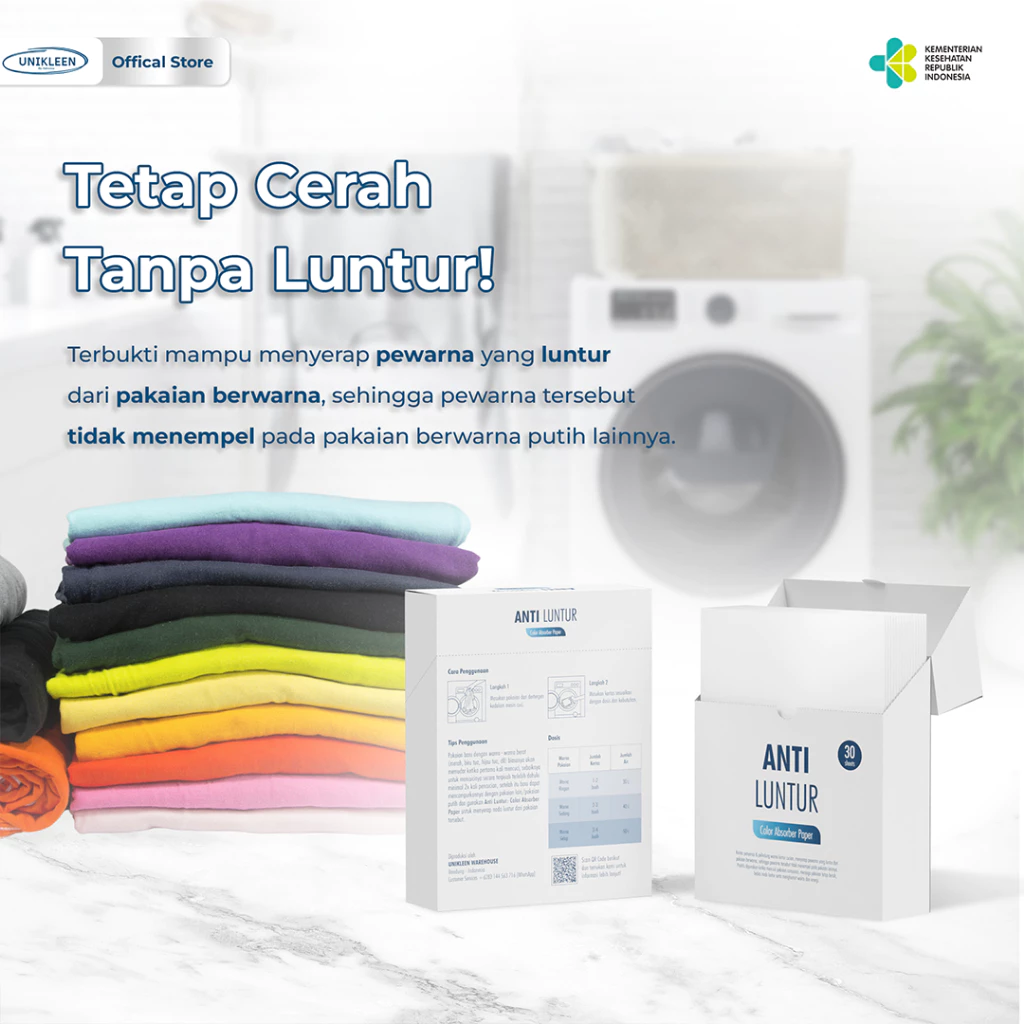 Kertas Penyerap Warna Anti Luntur - 30 Lembar, Efektif Menjaga Warna Pakaian Color Paper Absorber - Gambar 2