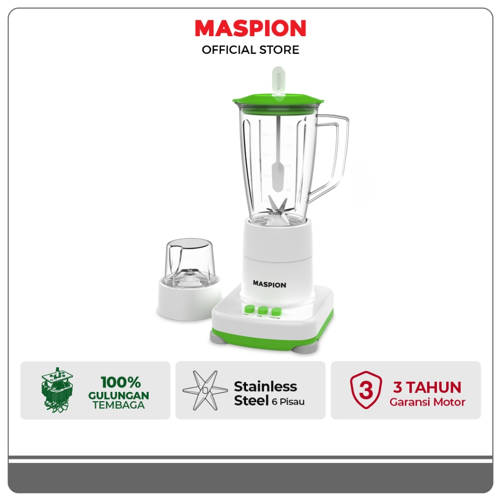Maspion Pelumat Blender with Dry Miller 1 Liter MT-1272 AP