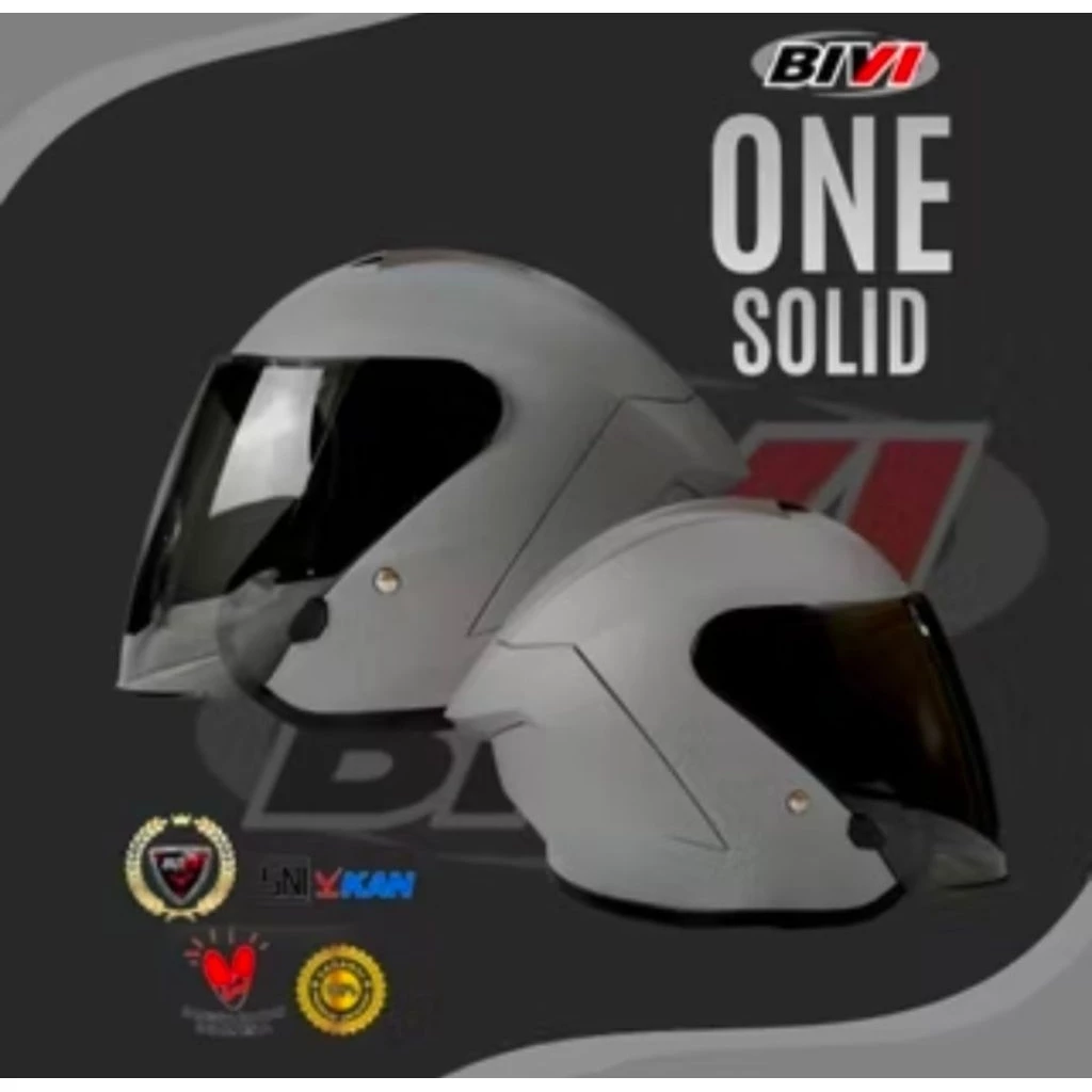 Helm Half Face BIVI SIX TEEN Warna Solid Premium Pria Dan Wanita Dewasa SNI - Gambar 4