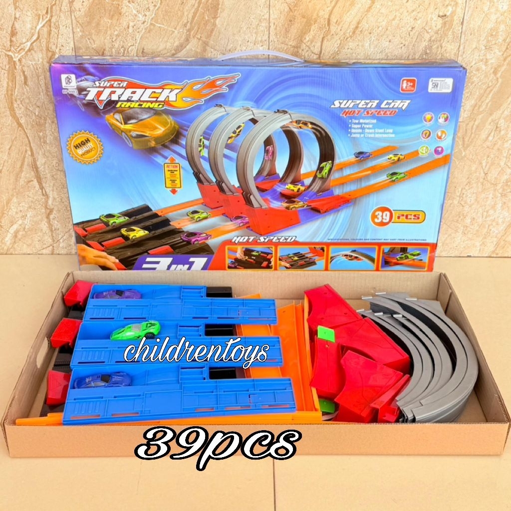 Super Track Racing 3-lane Toy Super Car Hotspeed 3-lane Car Track Toy ...