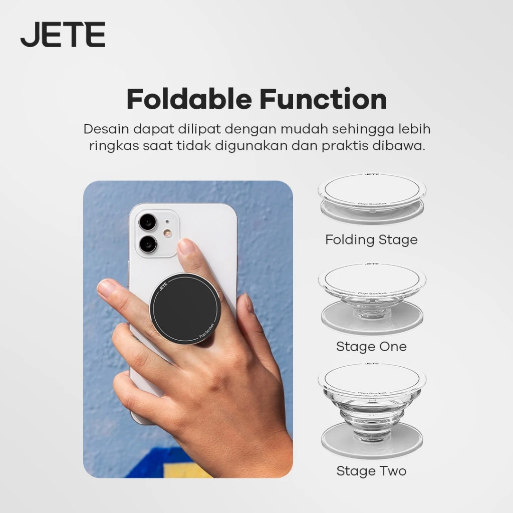 Griptok JETE PG1 Sticky Ring Holder Socket Handphone Universal 3M Ring HP Stand Holder 360° Phone Grip Holder Iring Stand For Android For iPhone - Gambar 3
