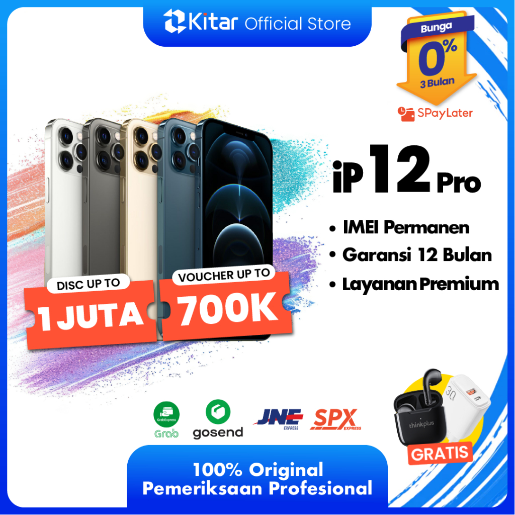 iPhone 12 Pro ex iBox Beacukai IMEI Permanen Garansi 12 Bln 100% Original Second iPhone FULLSET 128GB 256GB 512GB