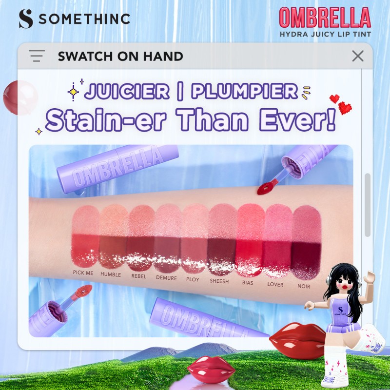 Somethinc Ombrella Hydra Juicy Lip Tint / Merah Jingga Official - Gambar 2