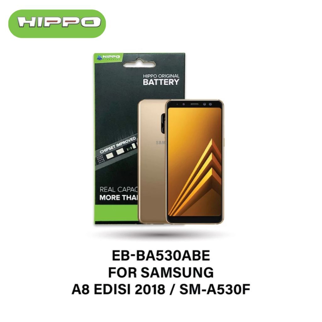Hippo Baterai SAMSUNG EB-BA530ABE A8 EDISI 2018 / SM-A530F 3000mAh Battery Batere Batrai Batre Original Cell Garansi resmi