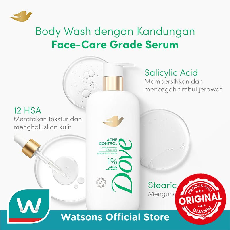 [NEW!] Dove Advanced Serum Acne Control Body Wash - Sabun Mandi Cair untuk Mengatasi Jerawat Tubuh 300g - Gambar 3