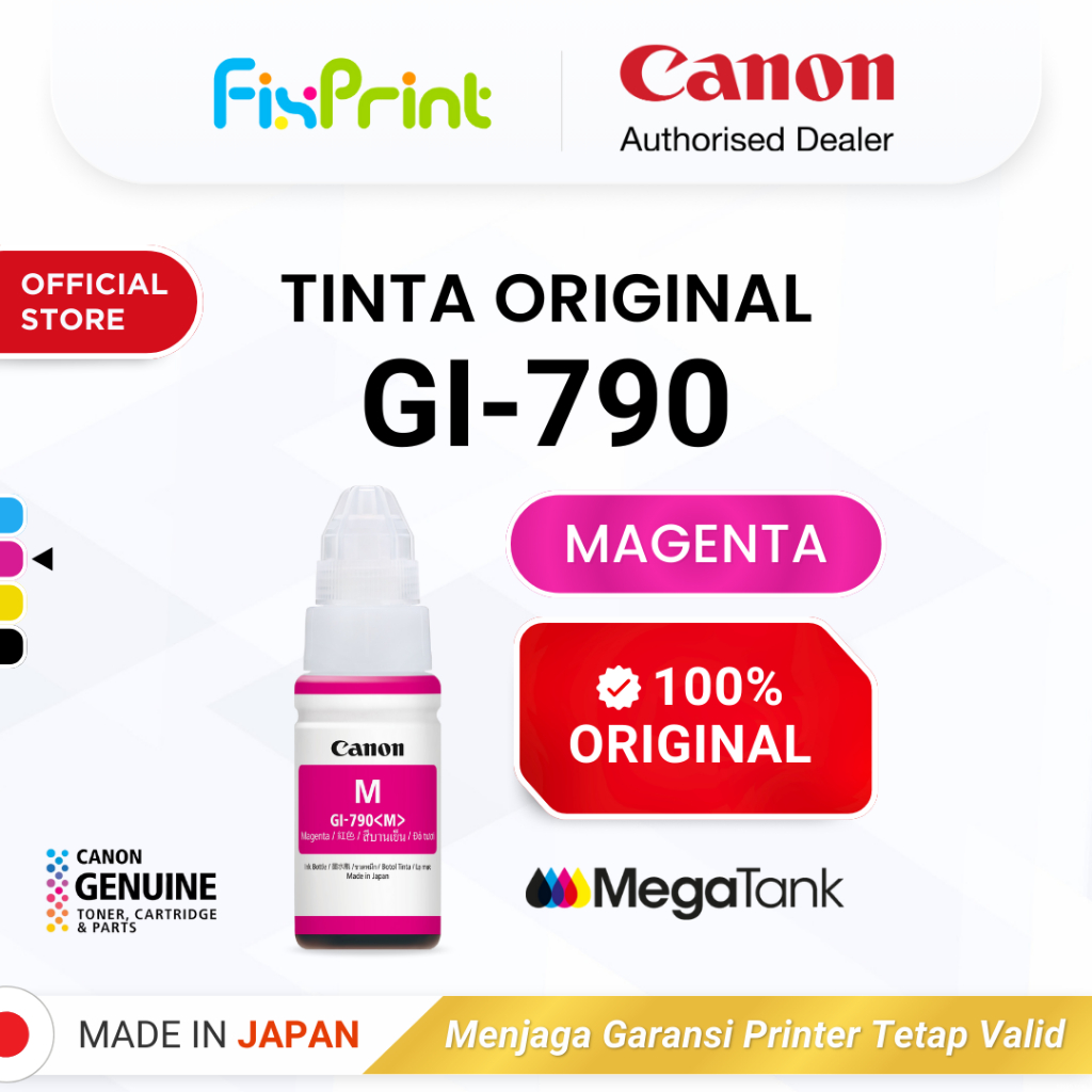 FixPrint 100% ORIGINAL Tinta Canon GI 790 Magenta - Printer G1010 G2010 G3010 G4010