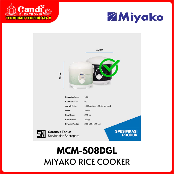 MIYAKO Rice Cooker Magic Warmer Plus 1,8 Liter 3in1 Dark Glitter Line MCM-508DGL - Gambar 3