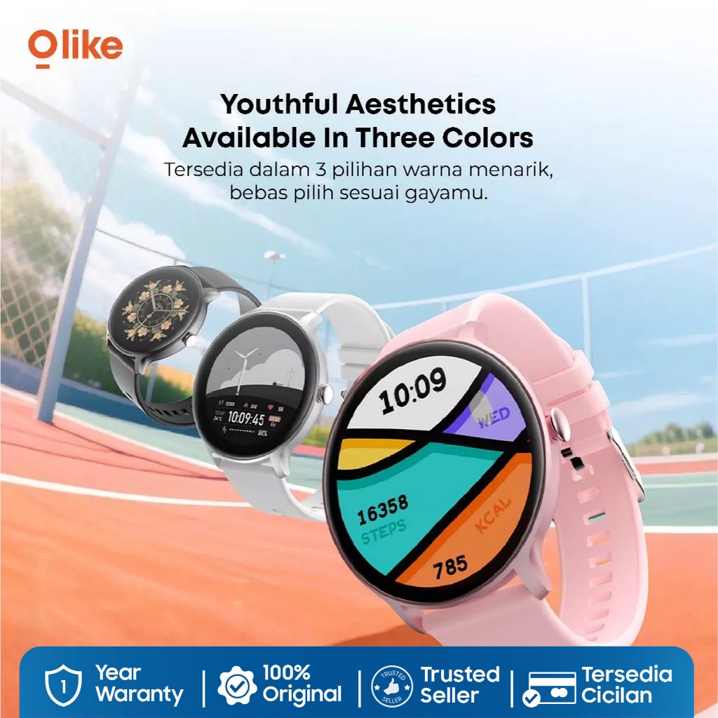Olike Smartwatch Jam Tangan FW6 Smart Watch Tahan AIr IP68 Call 1.43" Display Healty Management 20 Day Battery - Gambar 2
