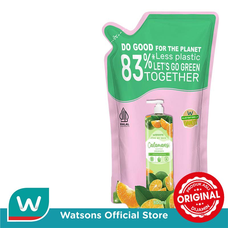 Watsons Calamansi Scented Cream Bath Refill 800ml - Gambar 3