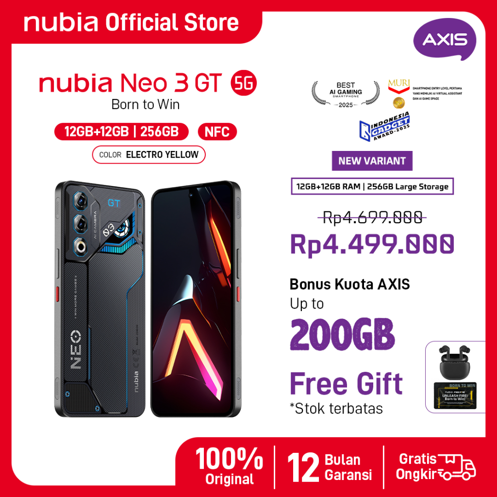 HP Gaming nubia Neo 3 GT 5G RAM 24 GB (12 +12 GB) + ROM 256 GB 6000mAH Super Fast Charging 80W Garansi Resmi - Gambar 4