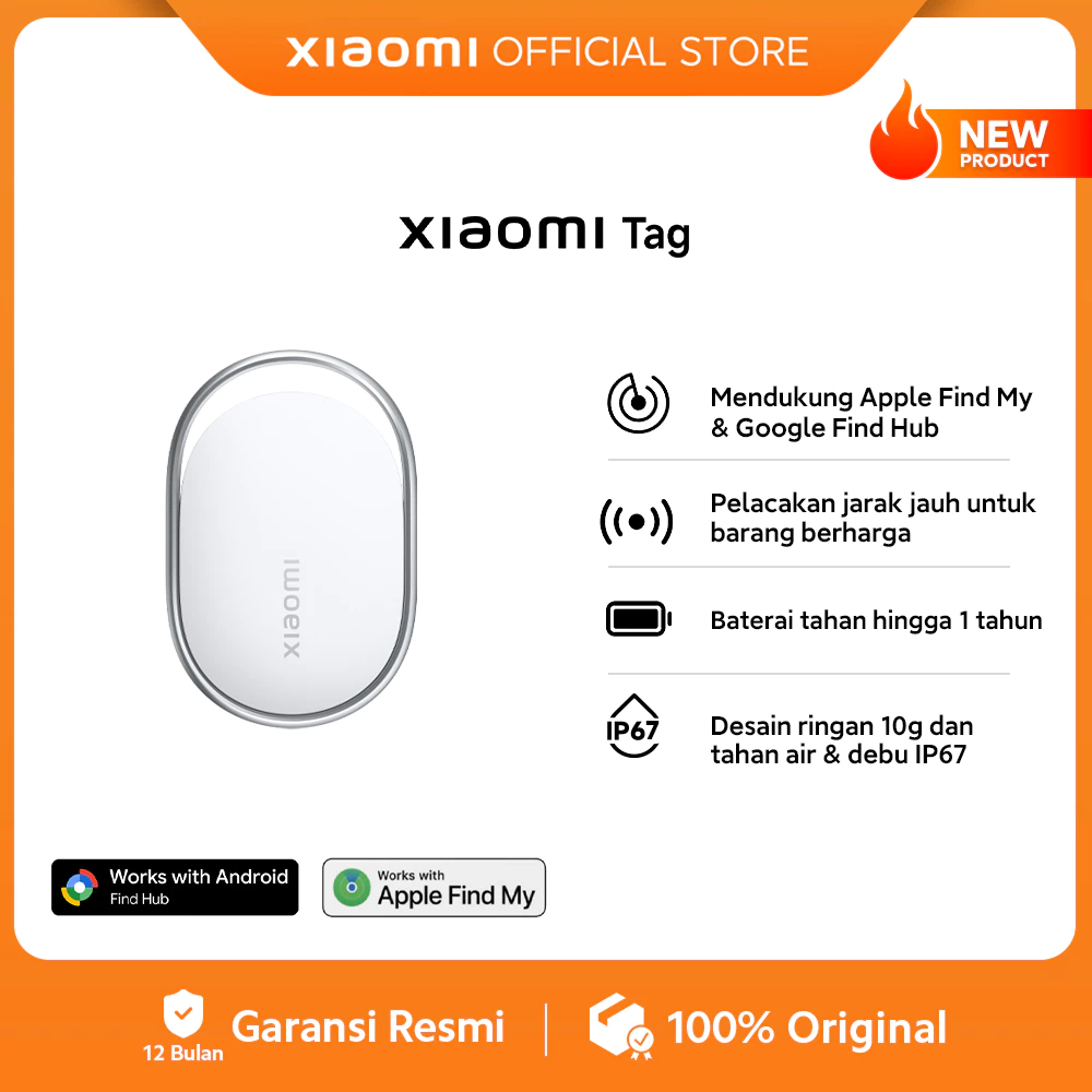 Xiaomi Tag / Support Apple Find My & Google Find Hub / Lacak Barang Jarak Jauh / Baterai Tahan Lama / Tahan Debu dan Air IP67 / GPS Mini Pelacak Lokasi [Xiaomi Official Store] - Gambar 2