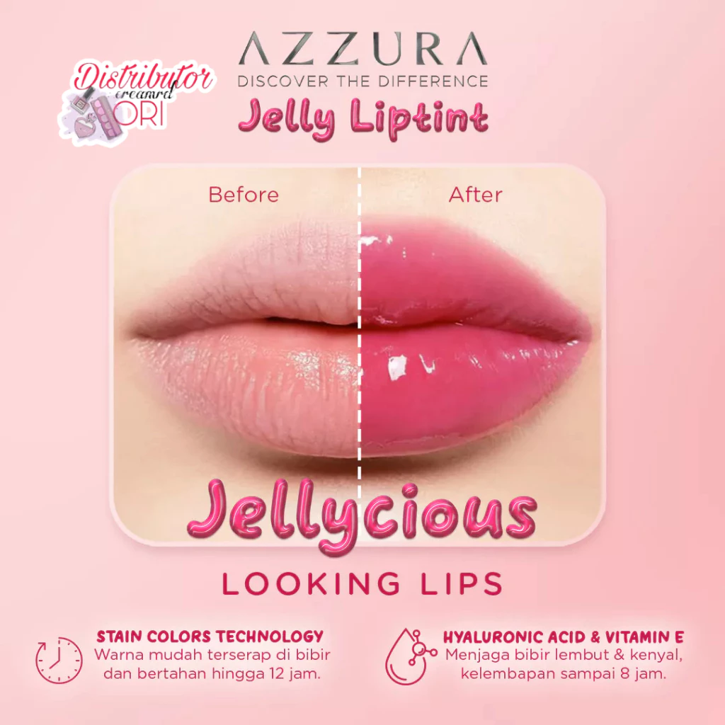 Azzura Jelly Liptint -All Series - 12-Hour Stain Colors - Gambar 2