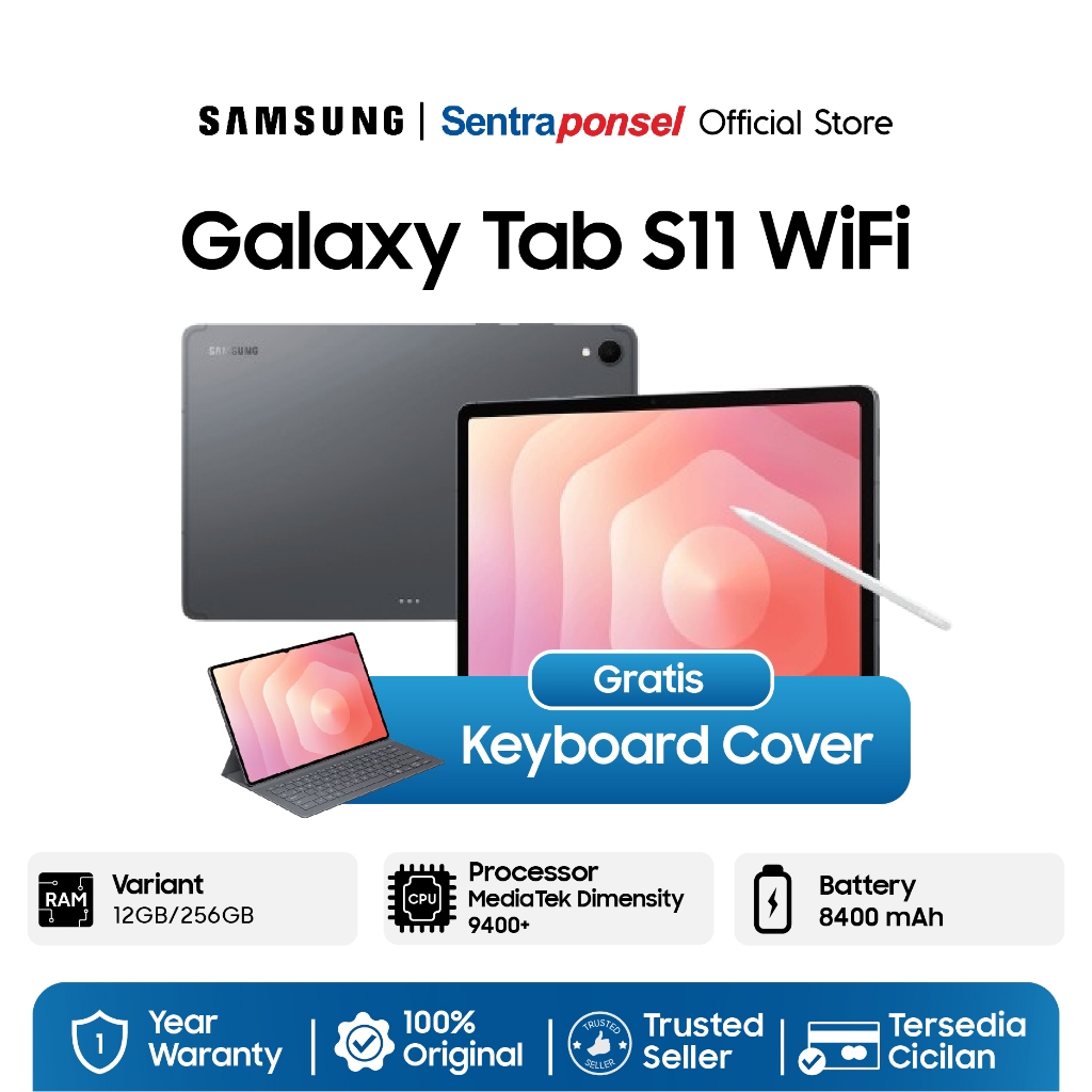 Samsung Galaxy Tab S11 WIFI 12GB/256GB - Gray / AI Tablet / Tab Android / Baterai Tahan Lama / Samsung DeX - Garansi Resmi