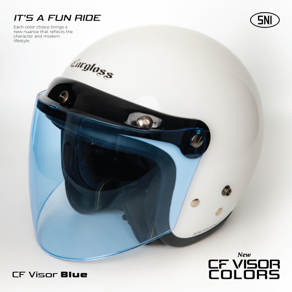 Cargloss Visor CFM - Kaca Helm Flat Blue - Gambar 2