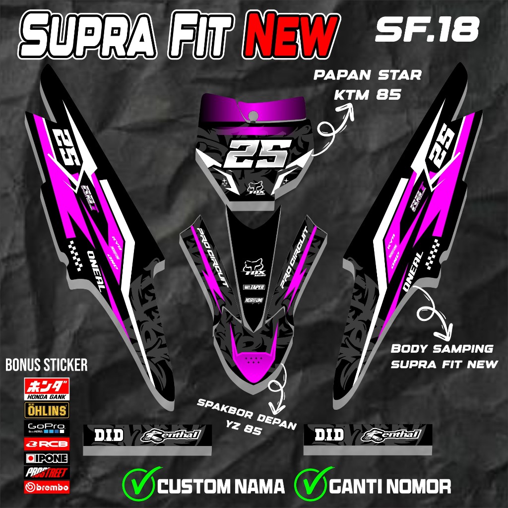 SF DECAL. Sticker RBT SUPRA FIT NEW SETCKER SEMI DECAL MOTOR RBT BEBEK ...