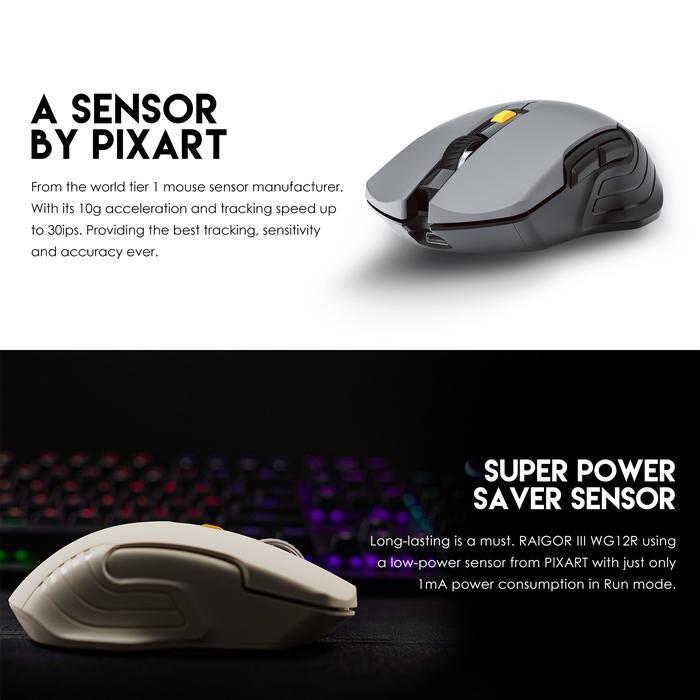 Fantech RAIGOR III WG12R / WG-12R Mouse Wireless Gaming Rechargeable Baterai Computer WG12RS / WG-12RS - Gambar 4