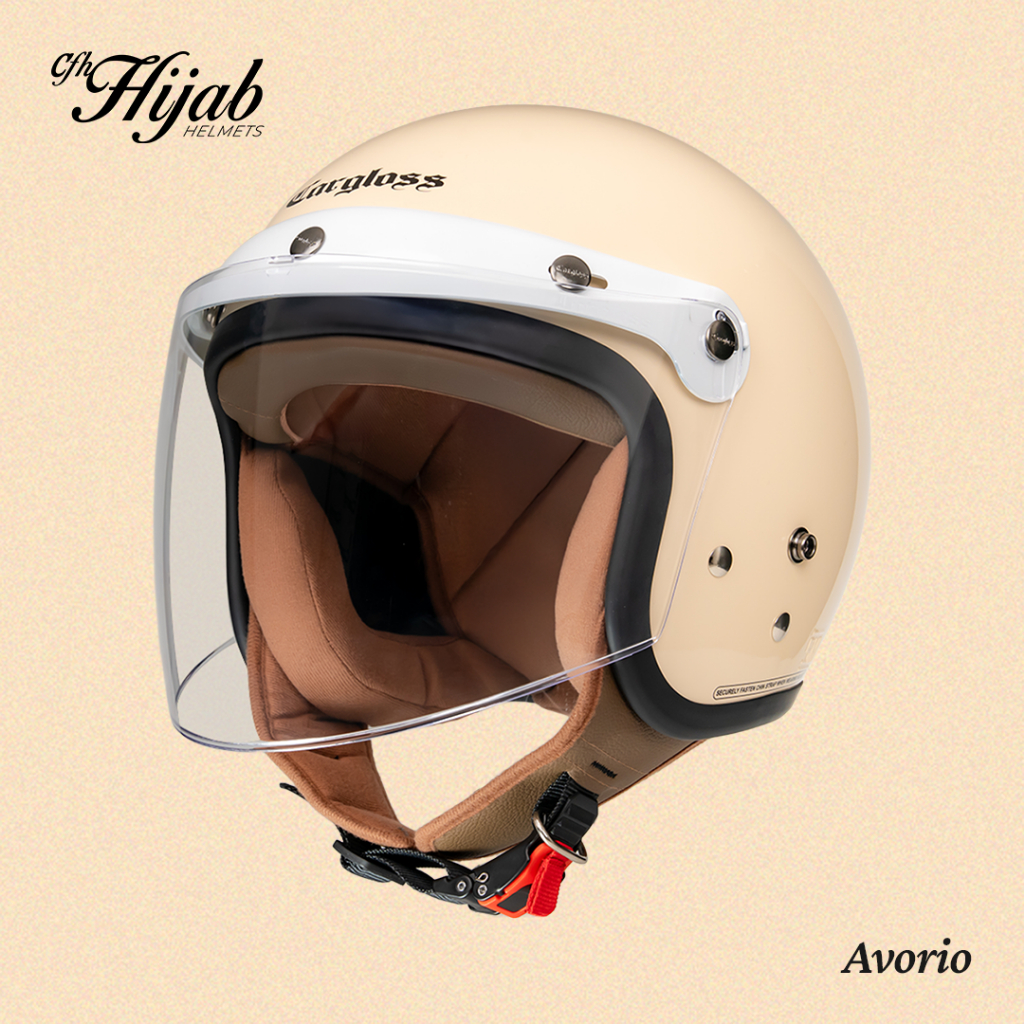 Cargloss CFH Hijab Retro Helm Half Face - Avorio Naiade