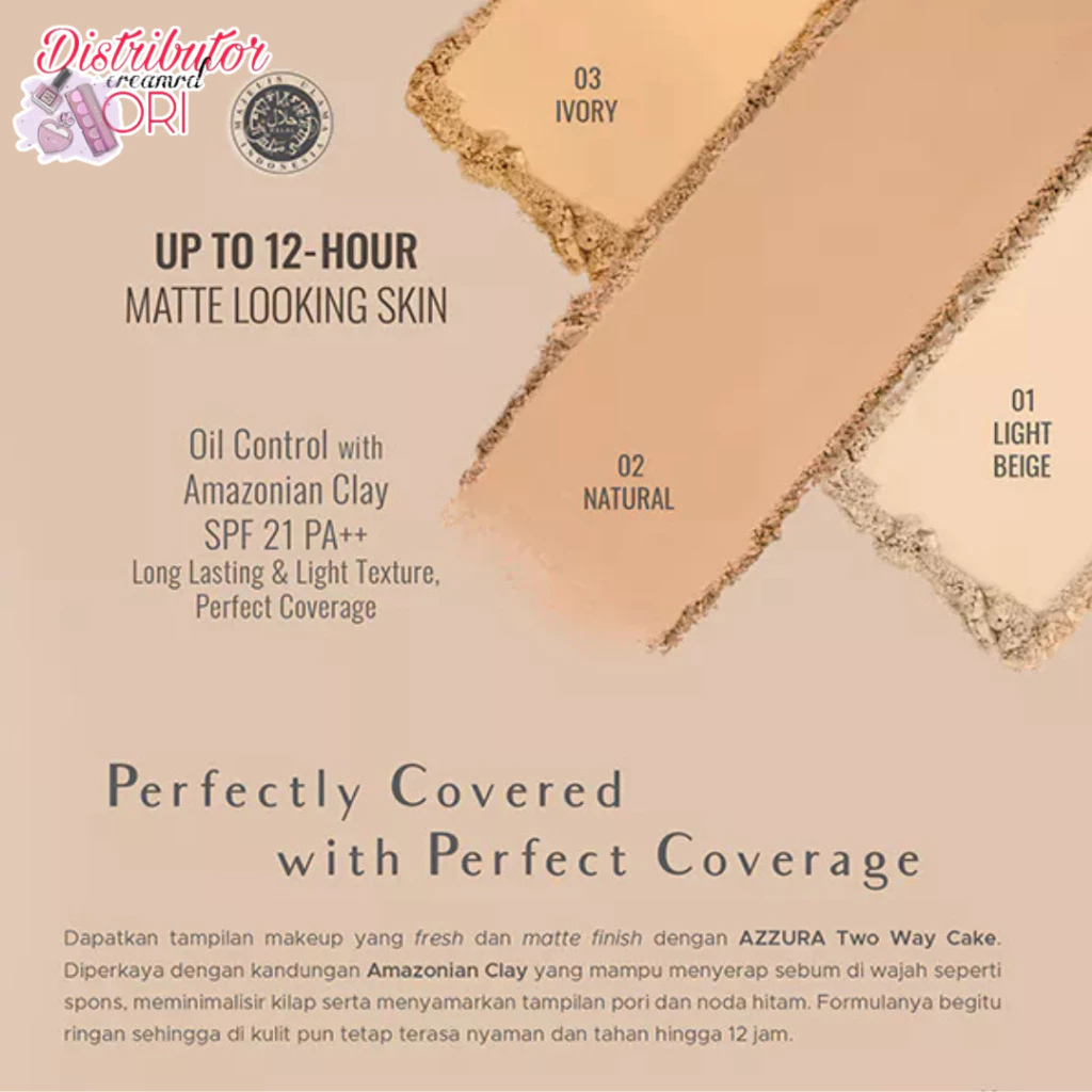 AZZURA Two Way Cake Refill All Day Matte Finish All Series - Gambar 3