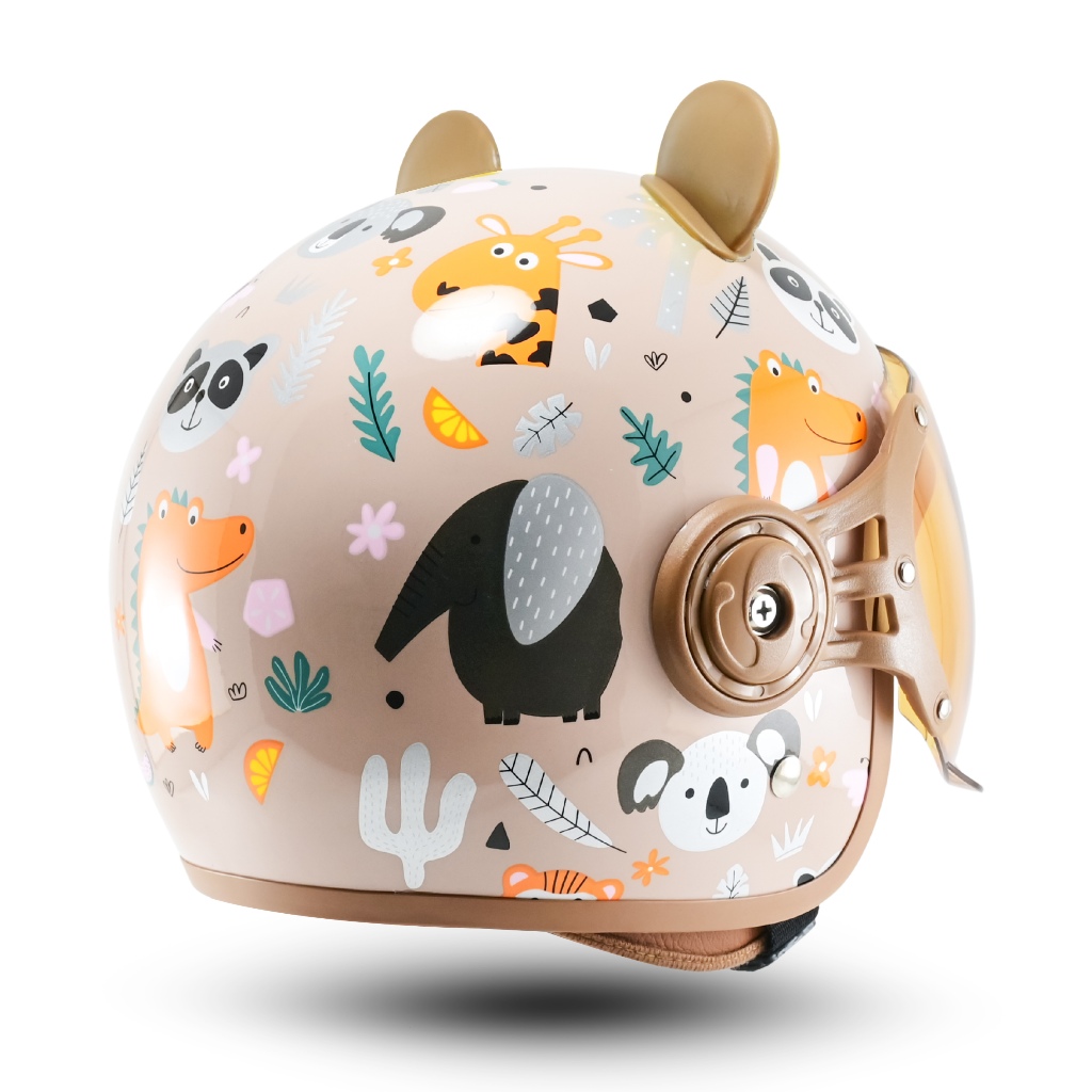 Helm Anak BIP PLAST Helem Anak Retro Pilot Karakter Duck Kuping Panda - Gambar 4