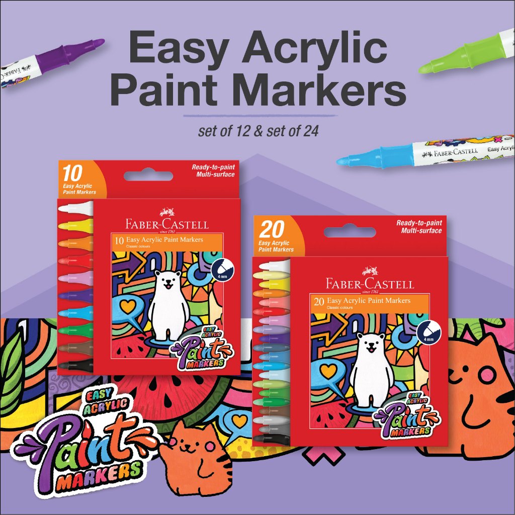 Faber-Castell Acrylic Paint Marker set 10 dan 20