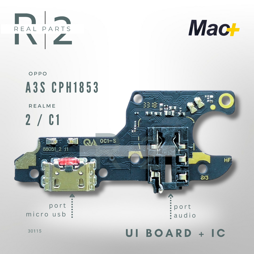 OPPO A3s CPH1853 Mic Charging Board | REALMI 2 / C1 Mac+ UI Board PCB ...