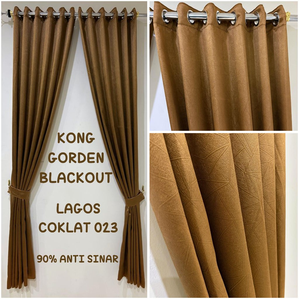 KONG GORDEN BLACKOUT CANTIK PREMIUM MINIMALIS 6 gelombang 12 lubang ring TEBAL GORDENG HORDENG TIRAI