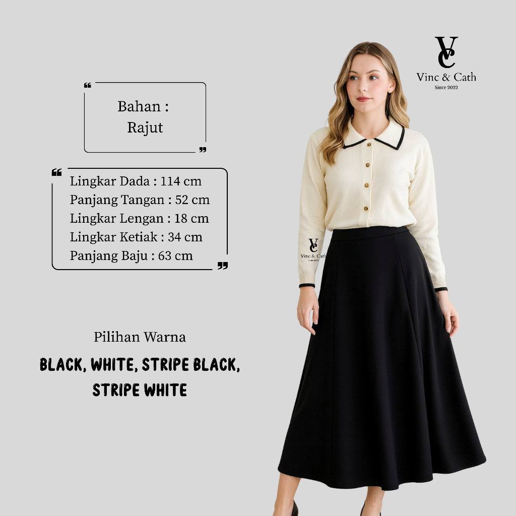 VINCATH.ID - PREMIUM SAILOR COLLAR WOMEN'S KNIT CARDIGAN | LONG-SLEEVED ...