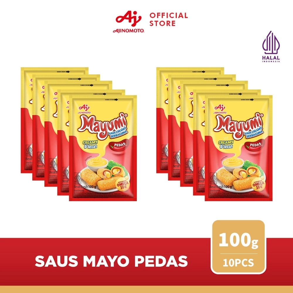 MAYUMIÂ® Mayonaise Saus Mayo Pedas 100G (10pcs) - Mayones Saus Creamy Rasa Pedas
