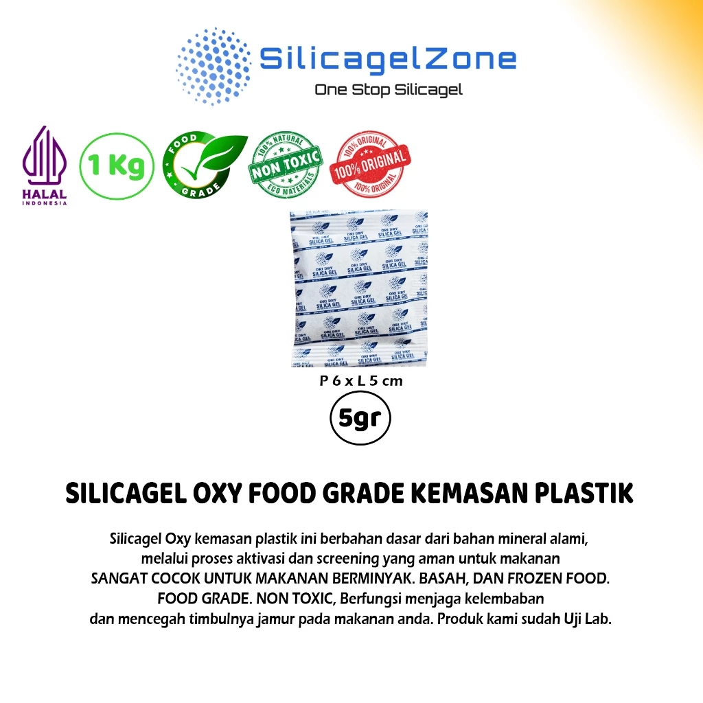Silica Gel OXY SACHET PLASTIK FOOD GRADE 1 KG TERMURAH HIGH QUALITY KHUSUS MAKANAN BERMINYAK DAN FROZEN FOOD - Gambar 4