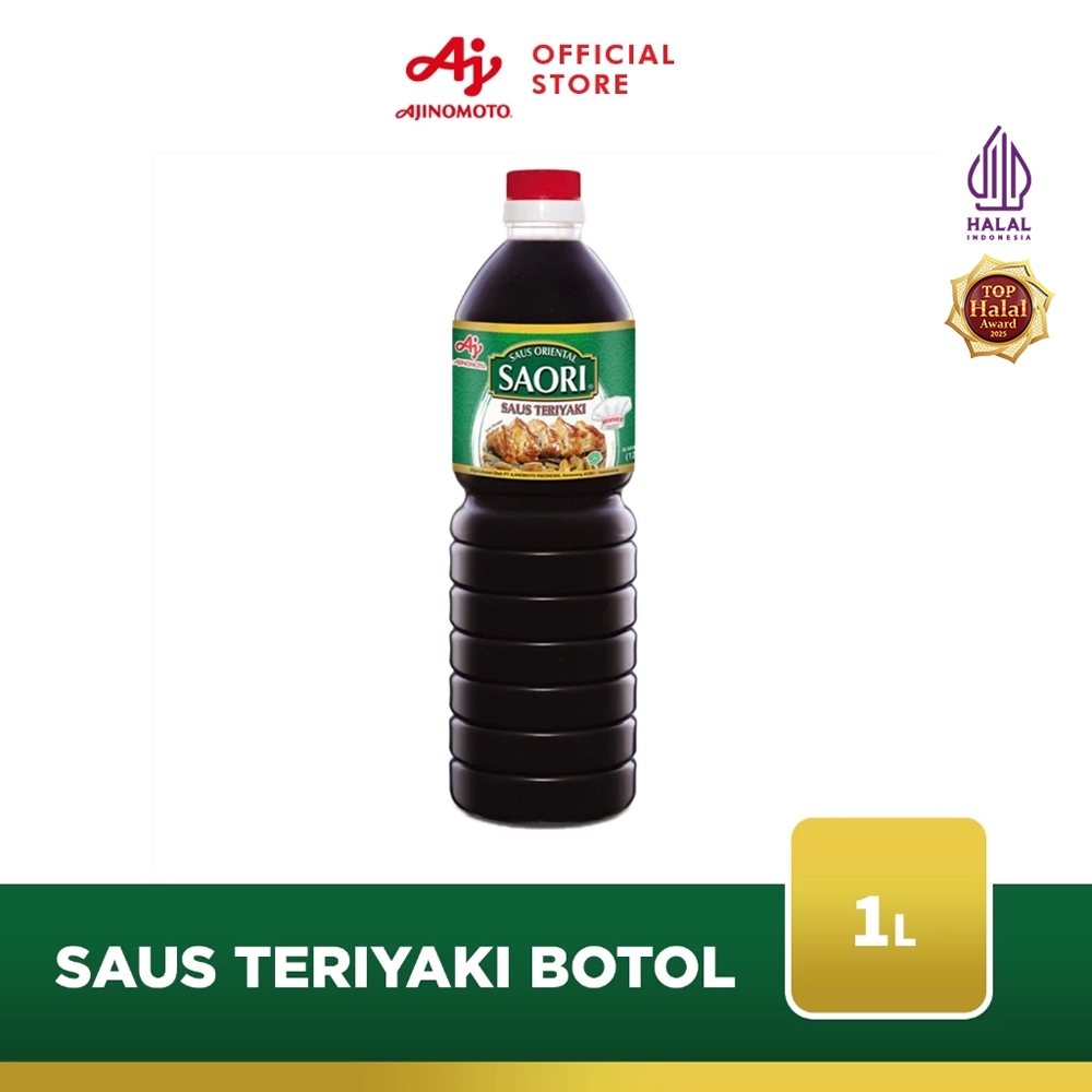 SAORIÂ® Saus Oriental Teriyaki 1L (1pc) - Saus Ala Jepang Rasa Gurih Manis - Masak Apapun Bisa